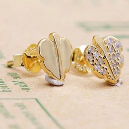 Stud Earrings Original Shine Shining & Sparkling Leaf For Women 925 Sterling Silver Earring Wedding Party Gift Europe Jewellery