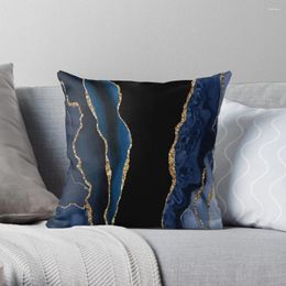 Pillow Abstract Blue And Gold Modern Geode Agate Design Throw Decorative Covers For Sofa Luxury S