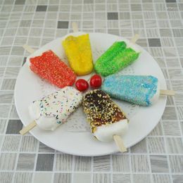 Decorative Flowers 6pcs/set Artificial Food Ice Cream Model Fake Popsicle Display Pography Props Window Decoration