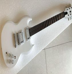 Custom Shop Baritone SG Guitar Extra Long Scale Length 27 Inches Gloss White Electric Guitar Chrome Hardware White Pickguard Gro3973992