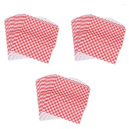 Baking Tools 300 Pcs Burger Pad Safe Food Paper Packaging Red Wrapping Home Exquisite Gift Lattice Practical Hamburgers