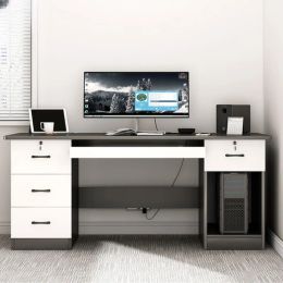 Drawers Workbench Office Desk Boss Simplicity Bedroom Computer Office Desk Table Secretaire Bureaux Meuble Home Furniture QF50OD