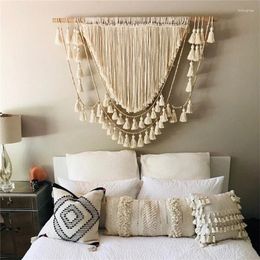 Tapestries Lagre Macrame Wall Hanging Tapestry Hand-woven Pendant Tassel Geometric Bedside Boho Decor Wedding Backdrop