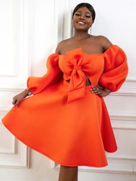 Plus Size Dresses Aomei Ball Gowns Dress For Women Orange Off Shoulder Cut Out A-Line Summer Wedding Guest Evening Party Outfits 4XL