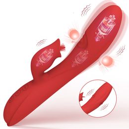 Thrusting Rabbit Vibrator Dildo for Clitoral G Spot StimulationLicking Vibrator with Multiple Vibration Modes Vibrating Dildo Adult Sex Toys for Women Couple