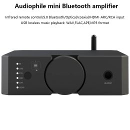 Amplifiers Audiophile Dual Balance Power Amplifier Bluetooth 5.0 200W High Power HIFI Digital Audio Amplifier USB Playback HDMI Input