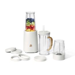 Blender Personal Blender Set with 12 Pieces, 240 W, White Icing by Drew Barrymore