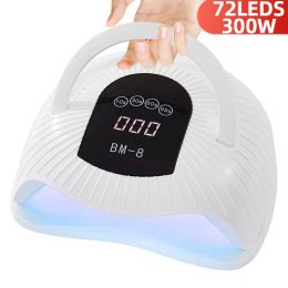 Dryers 2023 300W UV LED Nail Lamp for Manicure 72LEDS HighPower Gel Polish Drying Machine With Large LED Touch Screen Nail Equipment