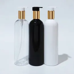 Storage Bottles 400ML High Quality Lotion Pump Black White Cosmetic Container Liquid Soap Dispenser Refillable Shampoo Shower Gel Bottle