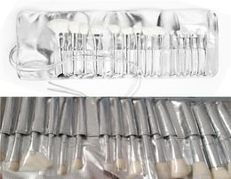 Kylie Jenner Makeup 16pcsSet Silver Color Metal Tube Soft Hair Brushes Cosmetics Beauty Tools Toiletry Kit with Bag5367855