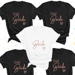 Team Bride Love Heart T Shirt Aesthetic Bridesmaid Bride Squad T-shirt Women Ulzzang Wedding Party Tops 1SS8