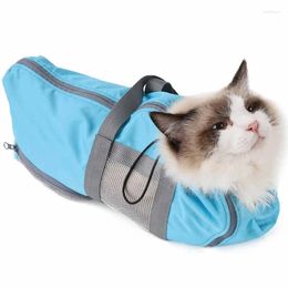 Cat Carriers Grooming Bag Durable Oxford Kittens Carrier Handbag Prevent Scartch Slings Nail Trimming Outdoor Travel Pet Accessories