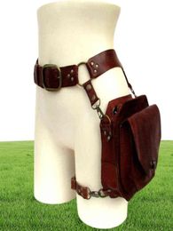 Theme Costume Mediaeval Waist Ring Belt Pouch Steampunk Leather Fanny Bag For Women Men Viking Knight Cosplay Costume Motorcycle Th2756839