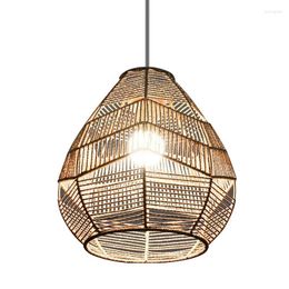 Candle Holders Pendant Lamp Shade Lamps Wicker Rattan Wave Chandelier Cove For Restaurant Home Lighting Dining Room Decoration