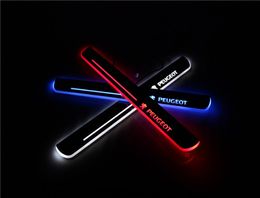 LED moving light scuff pedal for Peugeot 308 20122015 car acrylic led door sill welcome pedal5263830