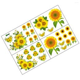 Window Stickers 1 Set Of 4pcs Sunflower Removable PVC Wall Decoration Decals