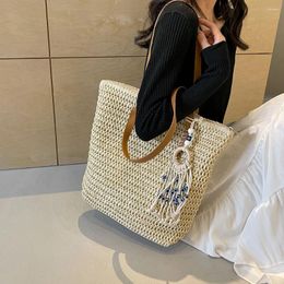 Shoulder Bags Women Vintage Bag With Tassel Crochet Beach Handbag Large Capacity Weaving Travel Ladies Summer Daily
