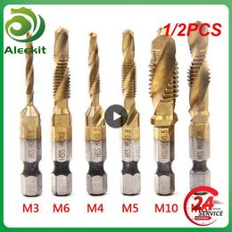 1/2PCS Tap Drill Bit Hex Shank Titanium Plated HSS Screw Thread Bit Screw Machine Compound Tap M3 M5 M6 M8 M10 Hand Tools