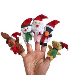 5pcsset Baby Plush Toy Christmas series Finger Puppets Tell Story Props Santa Claus elk snowman Doll Hand Puppet Kids gift R47385906