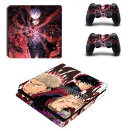Stickers Jujutsu Kaisen PS4 Slim Skin Cover Sticker Decal Vinyl for Playstation 4 PS4 Slim Skin Console and 2 Controllers