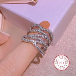 Cluster Rings Vintage Retro Multi-layer Winding Full Stone Ring Female European And American Fashion Party Engagement 925 Sterling Silver