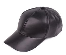 Fashion Men Women 6 Panel Sports Faux Leather Baseball Cap Adjustable Long Brim Sun Protection Hat Travel Peaked Cap Whole1604809