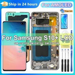 AMOLED display s10 plus screen replacement, ORI For Samsung S10 Plus G975F G975F/DS LCD Display Touch Screen Digitizer Assembly