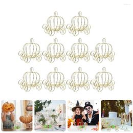 Plates 10 Pcs Go Cart Party Candy Container Carriage Creative Carrier Metal Pumpkin Adornment Gift Holder