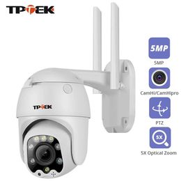 IP Cameras Wifi PTZ IP Camera 5MP 5X Optical Zoom Wi-Fi Security Outdoor CCTV Surveillance Speed Dome Video Camara Colour Night Camhi Cam 24413