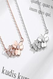 AAA Zircon Clover Necklace for Women Original Quality Simple Luxury Pendants Necklaces Korean Brand Jewelry Z135282Y6776761