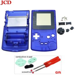 JCD Transparent color Multicolor Plastic Housing Cover Skin For Gameboy Color for GBC Gmae Console + Conductive Pads Buttons