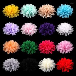 Decorative Flowers 5pcs/lot 4" 16 Colors Born Soft Chiffon Fabric For Children Hair Accessories Artificial Flower Headbands