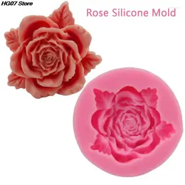 Baking Moulds Bloom Rose Silicone Cake Mould 3D Flower Fondant Cupcake Jelly Candy Chocolate Decoration Tool 5 1.5cm