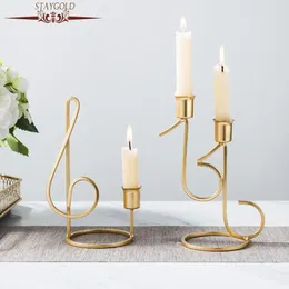 Candle Holders Metal Candlestick Creative Iron Craft Lantern Lovers Romantic Candlelight Dinner Home Decoration