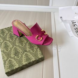 Damen Mode High Heel Chunky Heels Pantoffeln Luxusdesigner Sommer lässig Schuhe Designer Plattform Outdoor Casual Street Vintage Big G Letter Sandalen Sandalen