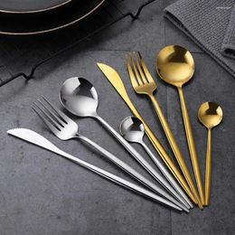 Dinnerware Sets One-piece Design Flatware Elegant Stainless Steel Cutlery Set For Home Parties Weddings Heat Resistant Utensils Kitchen