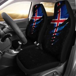 Car Seat Covers Iceland In Me Special Grunge Style (Set Of Two) Pack 2 Universal Front Protective Cover