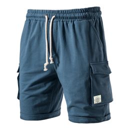 AIOPESON Mens Pocket Shorts 100% Cotton Casual Sports Shorts Mens Elastic Waist High Quality Sports Shorts Summer Mens Shorts 240409