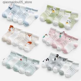 Kids Socks 5 pairs/batch 0-3Y baby socks girls baby socks cotton mesh cute newborn boys baby socks baby clothing accessories Q240413