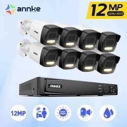 IP Cameras ANNKE 12MP Camera Kits Smart Dual Light Security 16CH NVR POE Camera Outdoor CCTV Video Surveillance Protection Camera 240413