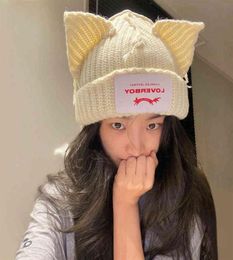 Winter Homemade Minority Design Loverboy Cat Ear Wool Couple Hat Cold Female Autumn and Winter314C27639749578777