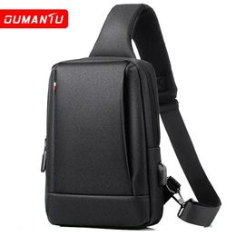 MENS Chest Bag Crossbody Casual Waterproof Shoulder Diagonal Backpack Large Capacity Oxford Cloth B 240407