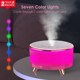 Humidifiers 500ml Ultrasonic Air Humidifier Aromatherapy Diffusers Electric Essential Oil Aroma Diffuser Mist Sprayer with Led Night Lamp