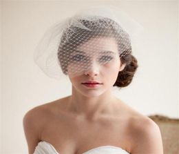 Fashion Wedding Bridal White Birdcage Veils Blusher Veils Face Net With Hair Comb Accessories Headpieces Jewelry Party Prom Headdr5747712