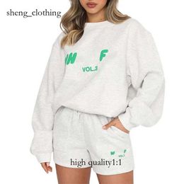 White Hoodie Designer Tracksuit Shorts Long Sleeved Two 2 Piece Women Coture Pullover Hoodeds Casual Sweatshirt 453 359