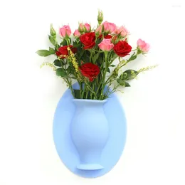 Vases Silicone Vase Decoration Home For Flowers Pot Plant Refrigerator Wall Office Bathroom Window Glass Mirror Decor 2024