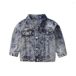 Jackets Autumn Boys Denim Jacket Coat Baby Girls Lapel Casual Coats Toddler Kids Outerwear Children Jean 1-6 Years Spring Clothes Drop Otfwm