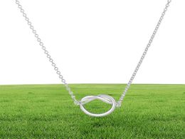 Fashion knot pendant necklace silver plated Collarbone chain knot necklaces for women1084379