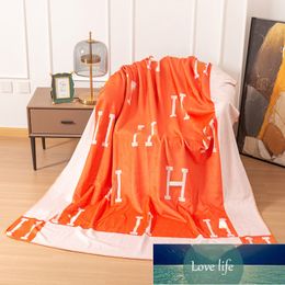 European-Style Lux Fashion Brand Orange Snow Fox Velvet Blanket Foreign Trade Thickened Big Brand Style Cover Blankets Sofa Bedroom Double Blankets