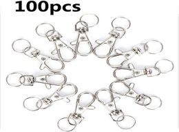 100pcslot Swivel Lobster Clasp Clips Key Hook Keychain Split Key Ring Findings Clasps for Keychains Making H09157805844